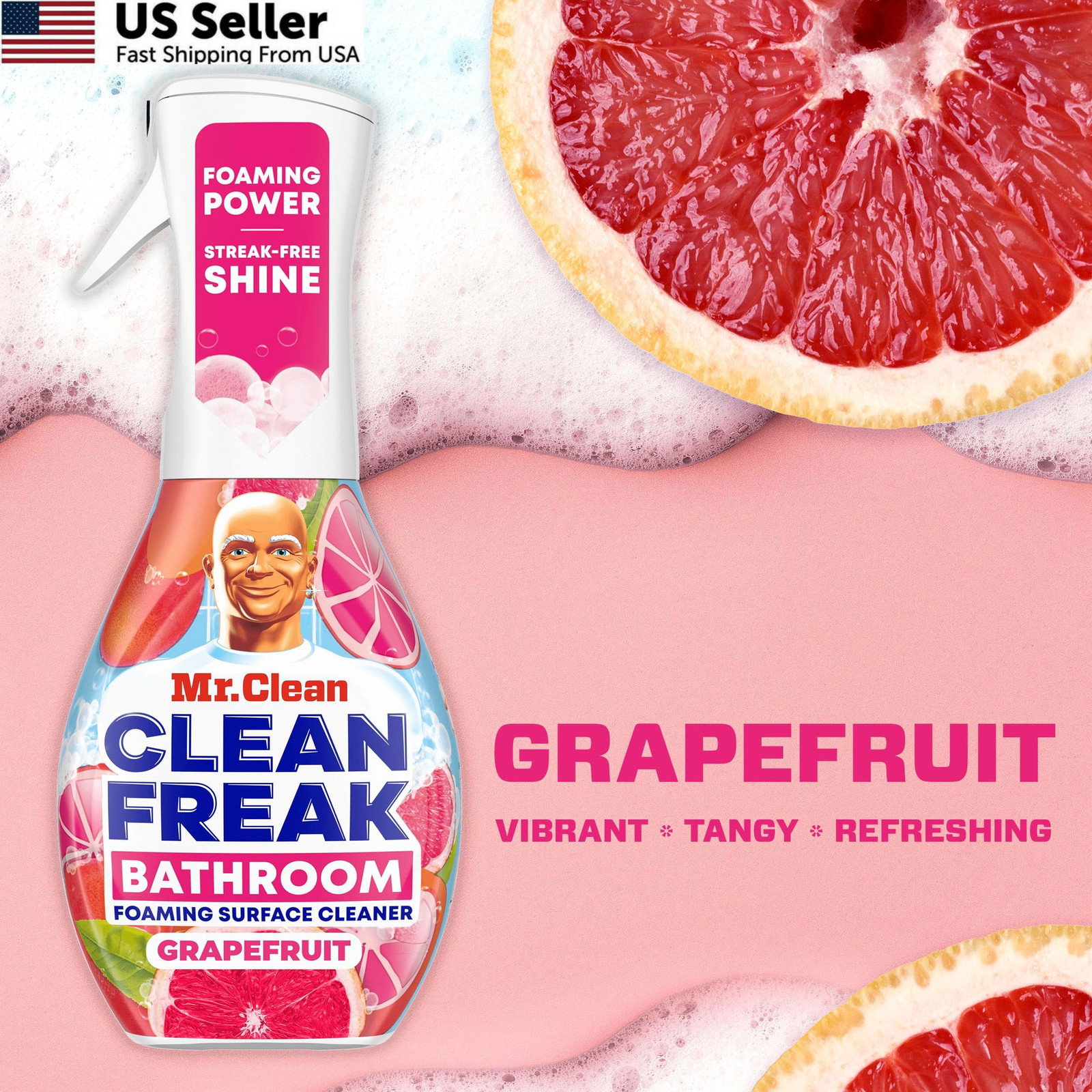 Mr. Clean Freak Foaming Bathroom Surface Cleaner 16 Fl Oz (Pack of 4)