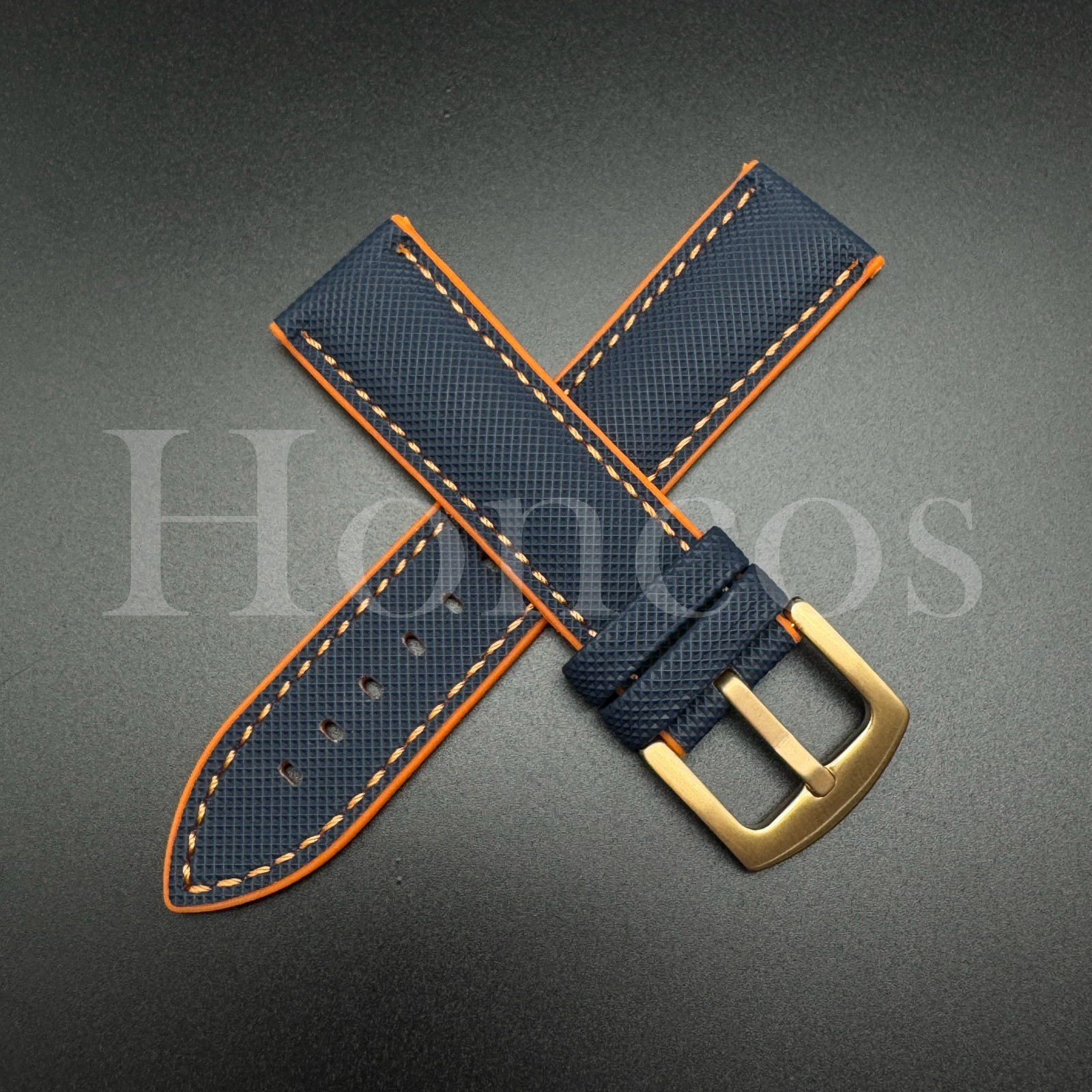 20 22 24 MM BL/OG Hybrid Nylon Rubber Strap Watch Band Buckle fits for Breitling
