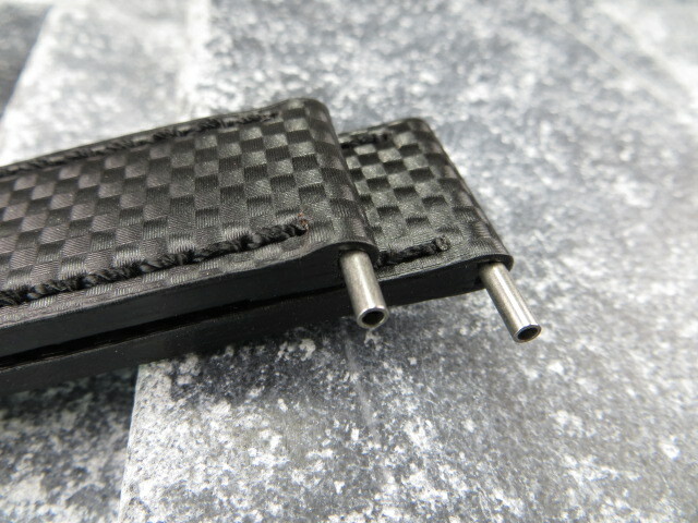 22mm BIG CARBON Fiber Leather Strap Black Watch Band Pre-V Buckle PANERAI Black