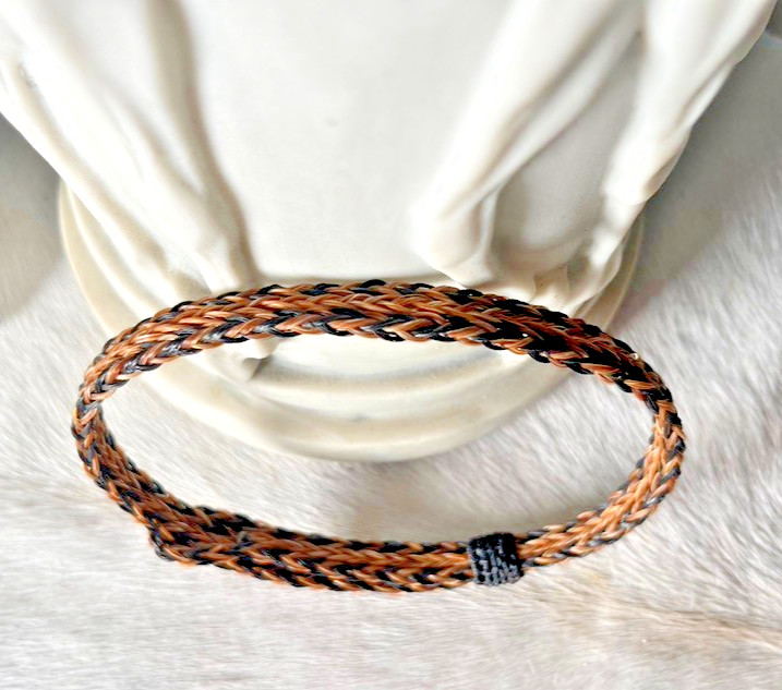 Western Boot Jewelry 15.5 x 3/8 in Horsehair Cowboy Adjustable Black Brown