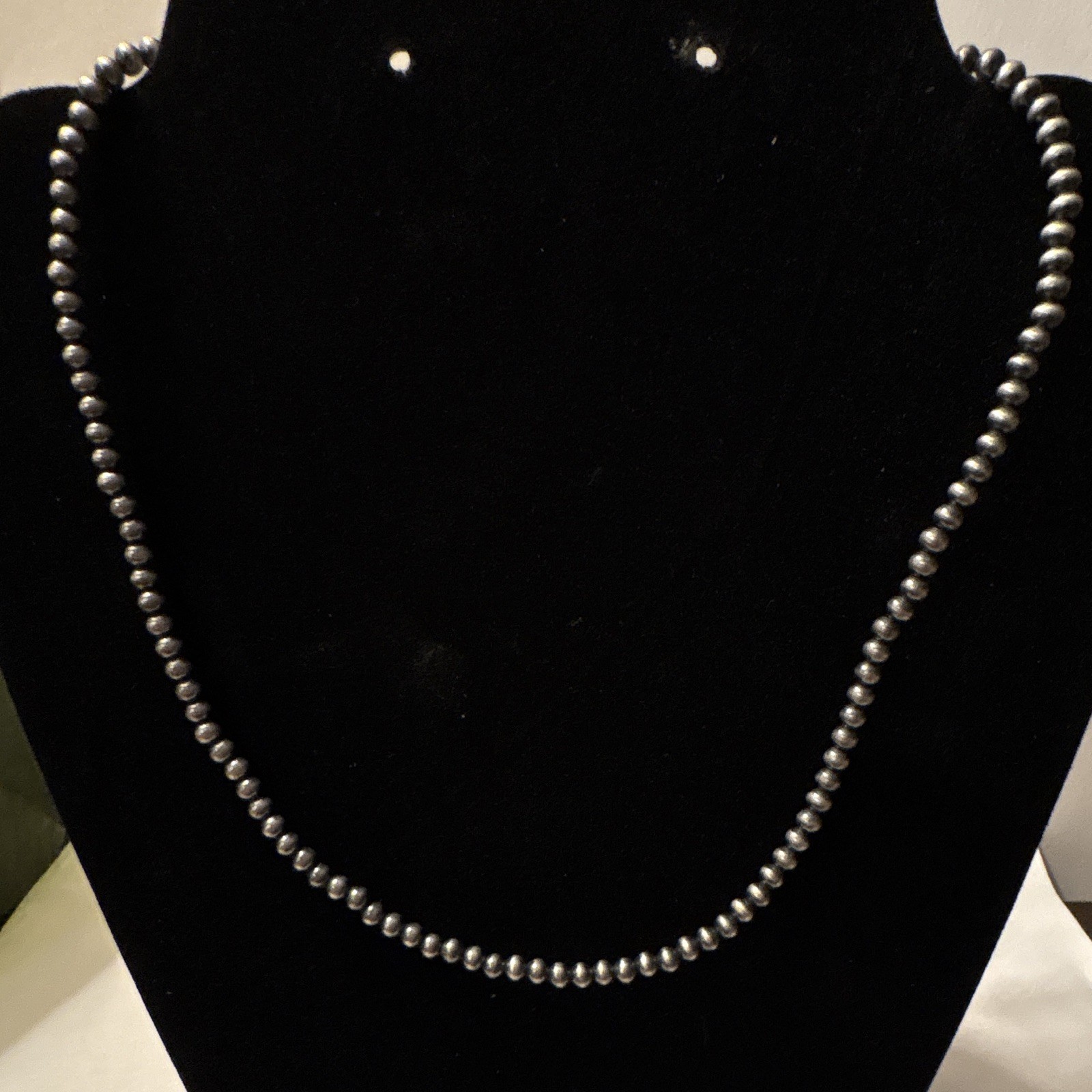 3MM, 16inch,Bronze/Silver Beaded Ball Necklace Adjustable Extender Lobster Clasp