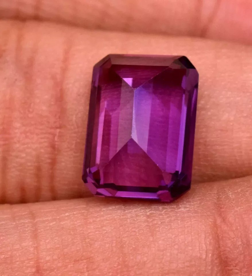 Sapphire Purple Pink Emerald Cut 8-9 Ct Natural EGL Certified Loose Gemstone
