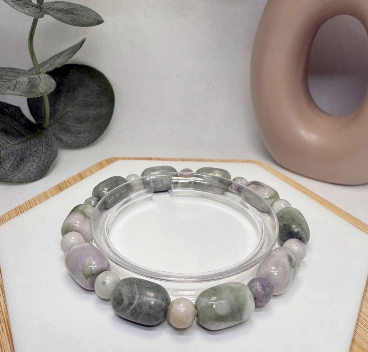 Peace Jade Bead Bracelet 9.7MM