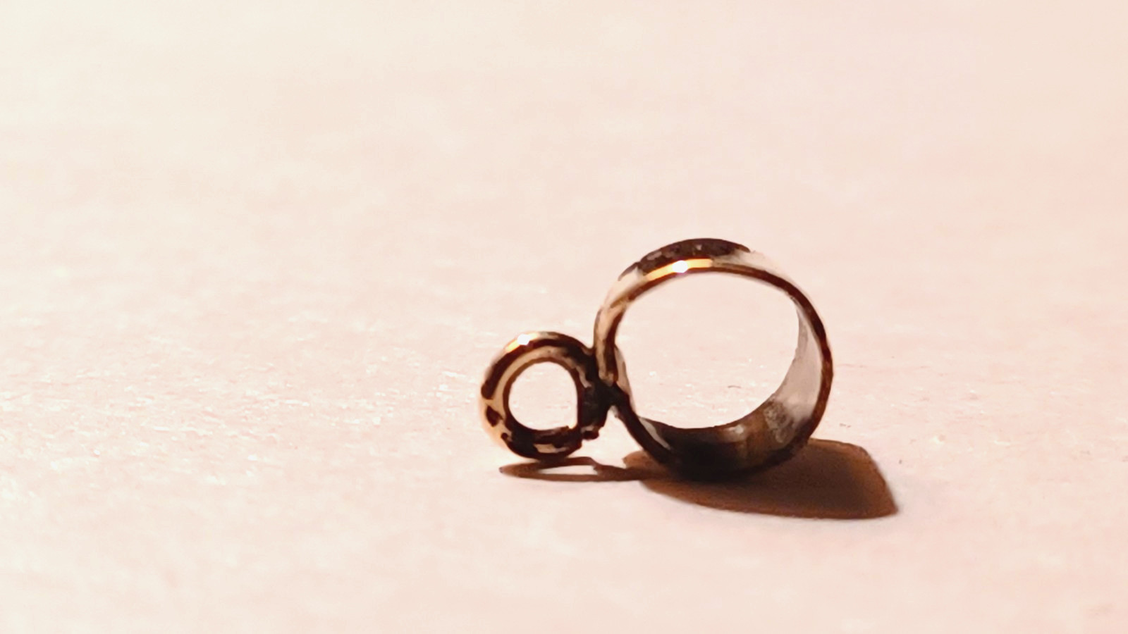Custom made 14K Yellow Gold Pendant Bail with Open Ring ID = 4.6mm