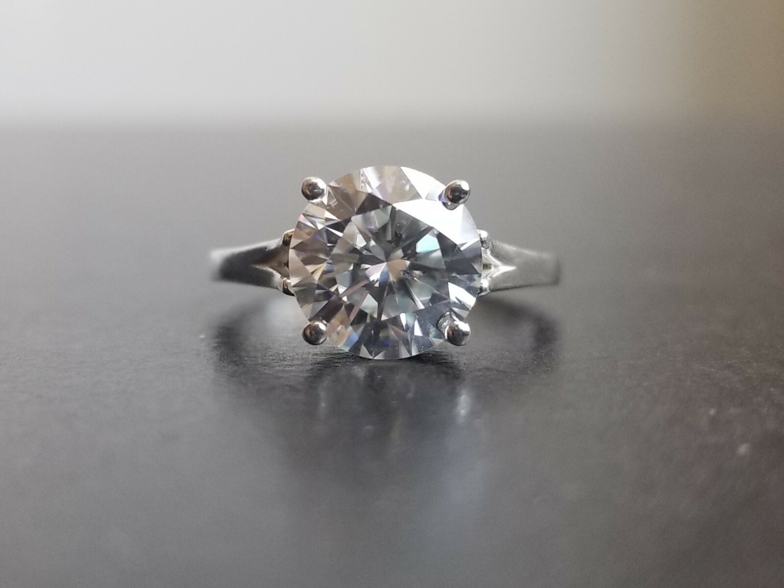 4.00 Carat Moissanite Forever Classic Solitaire Ring (Charles & Colvard)