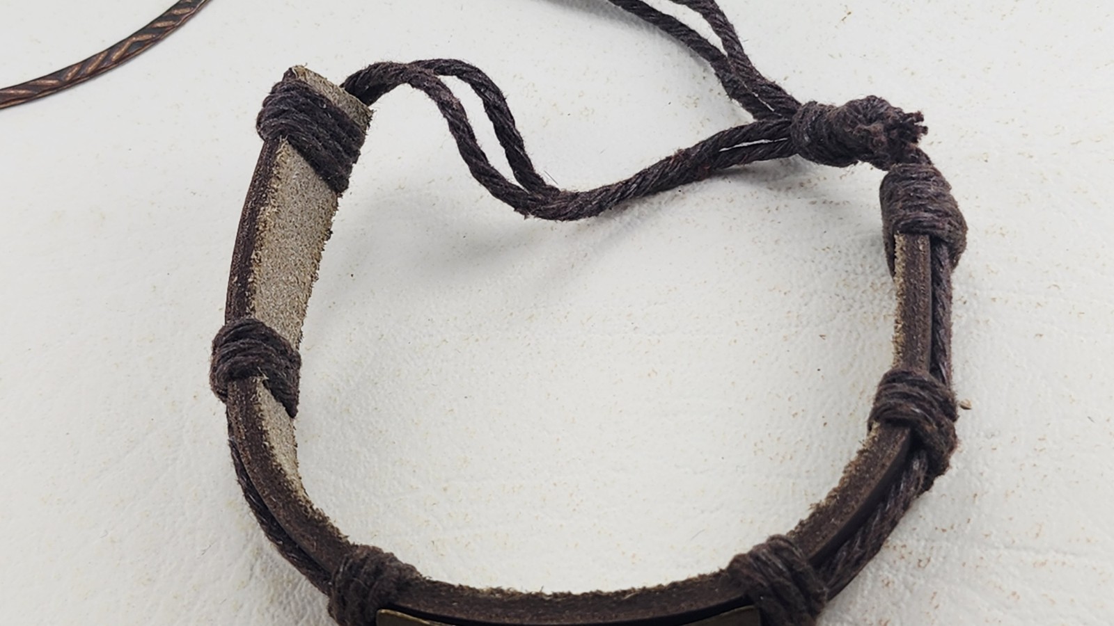Vintage lot of 6 brass metal leather Bracelets