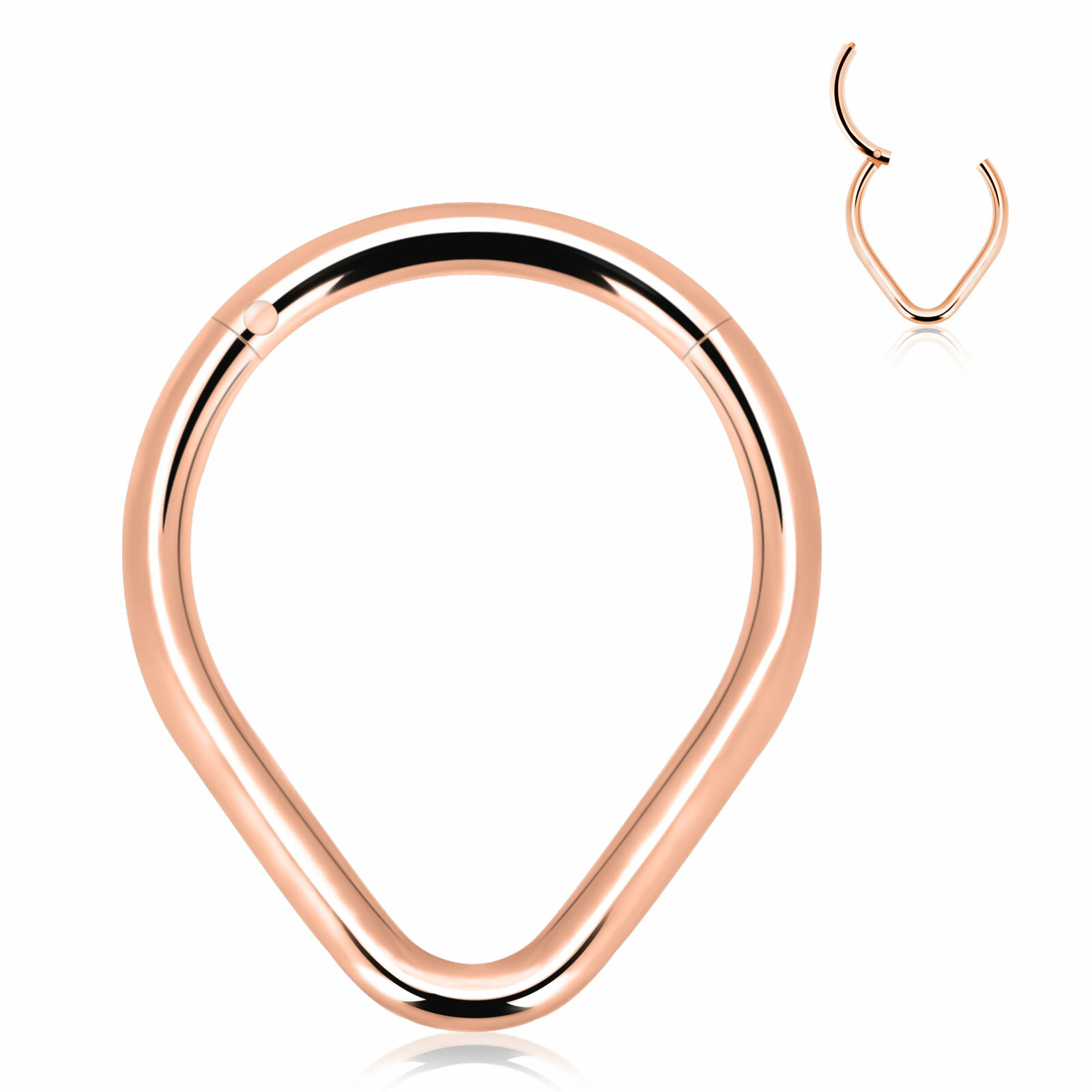 316L Surgical Steel 16G Hinged Tear Drop Segment Septum Clicker Tragus Nose Ring
