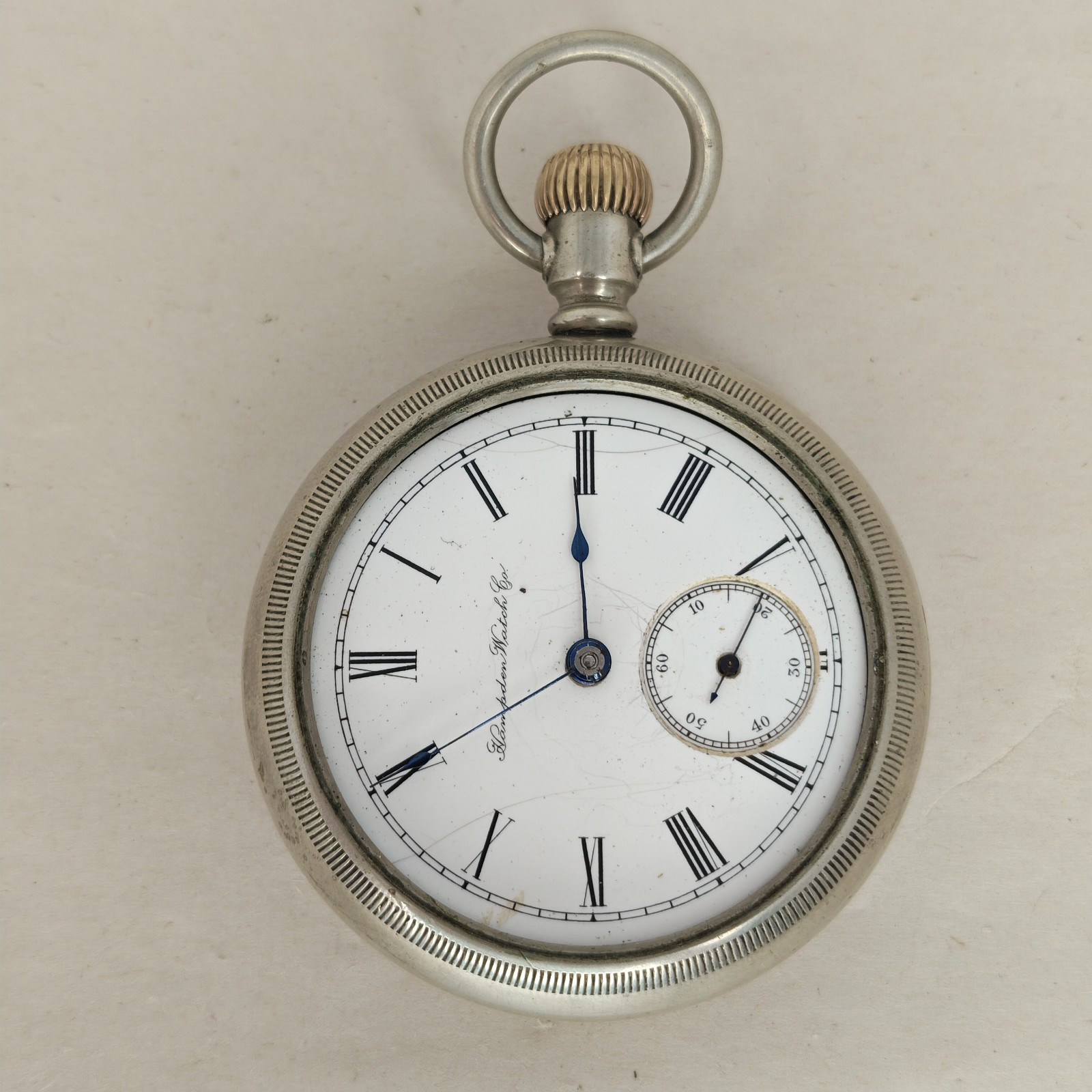 Hampden Watch Co 1884 No 1 Canton Ohio Does Not Work Missing Glass Pocket Watch