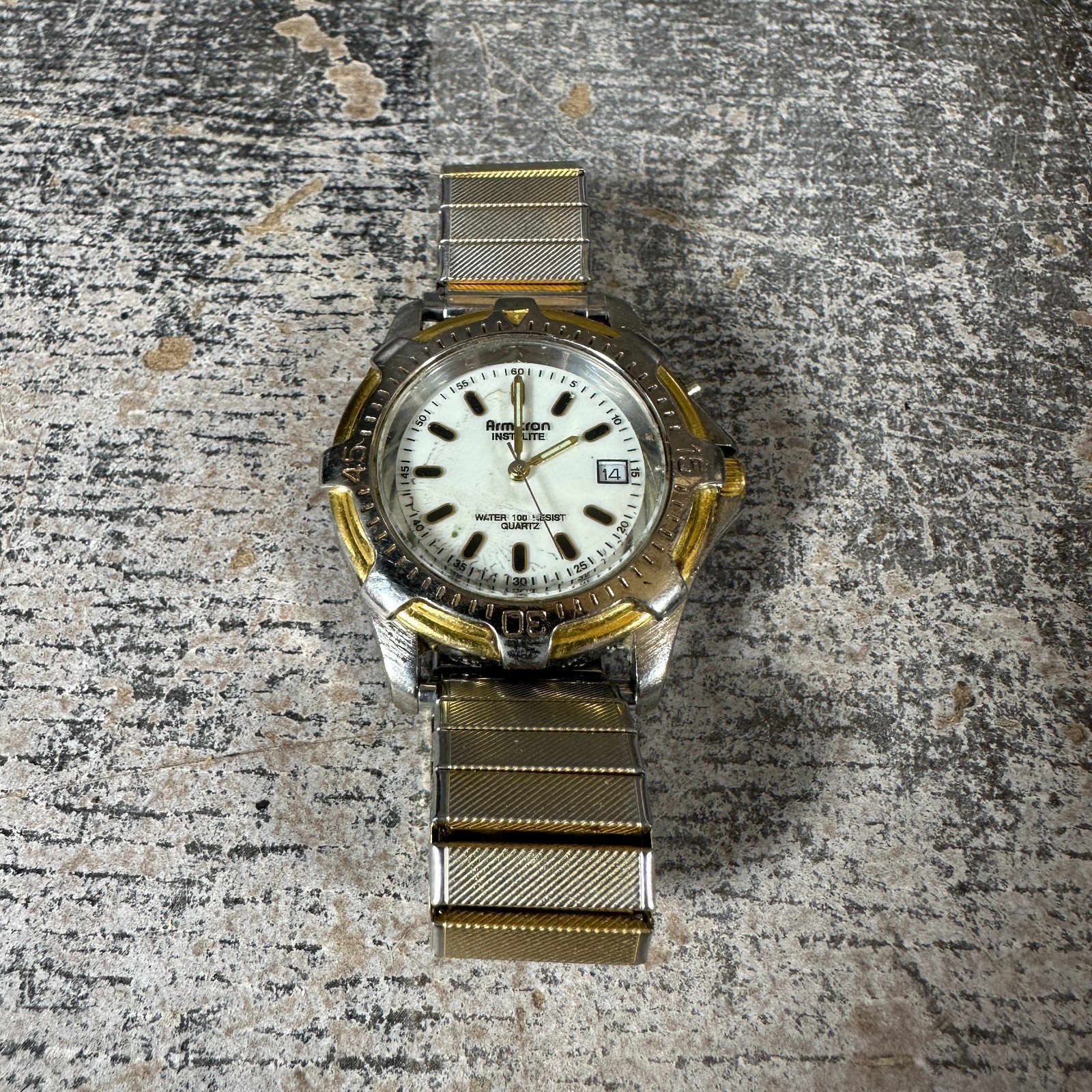 Armitron Instalite Men Two Tone Expansion Quartz 20/2957-9 Japan MOVT
