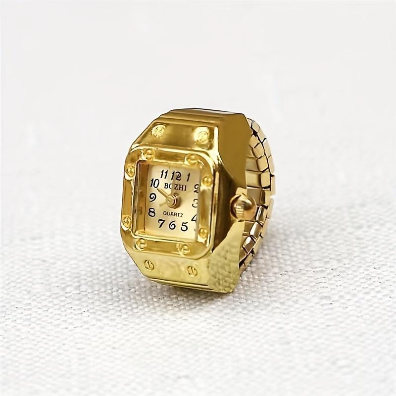1PC Mini Quartz Finger Watch – Trendy Ring Watch for Men and Women, Timepiece