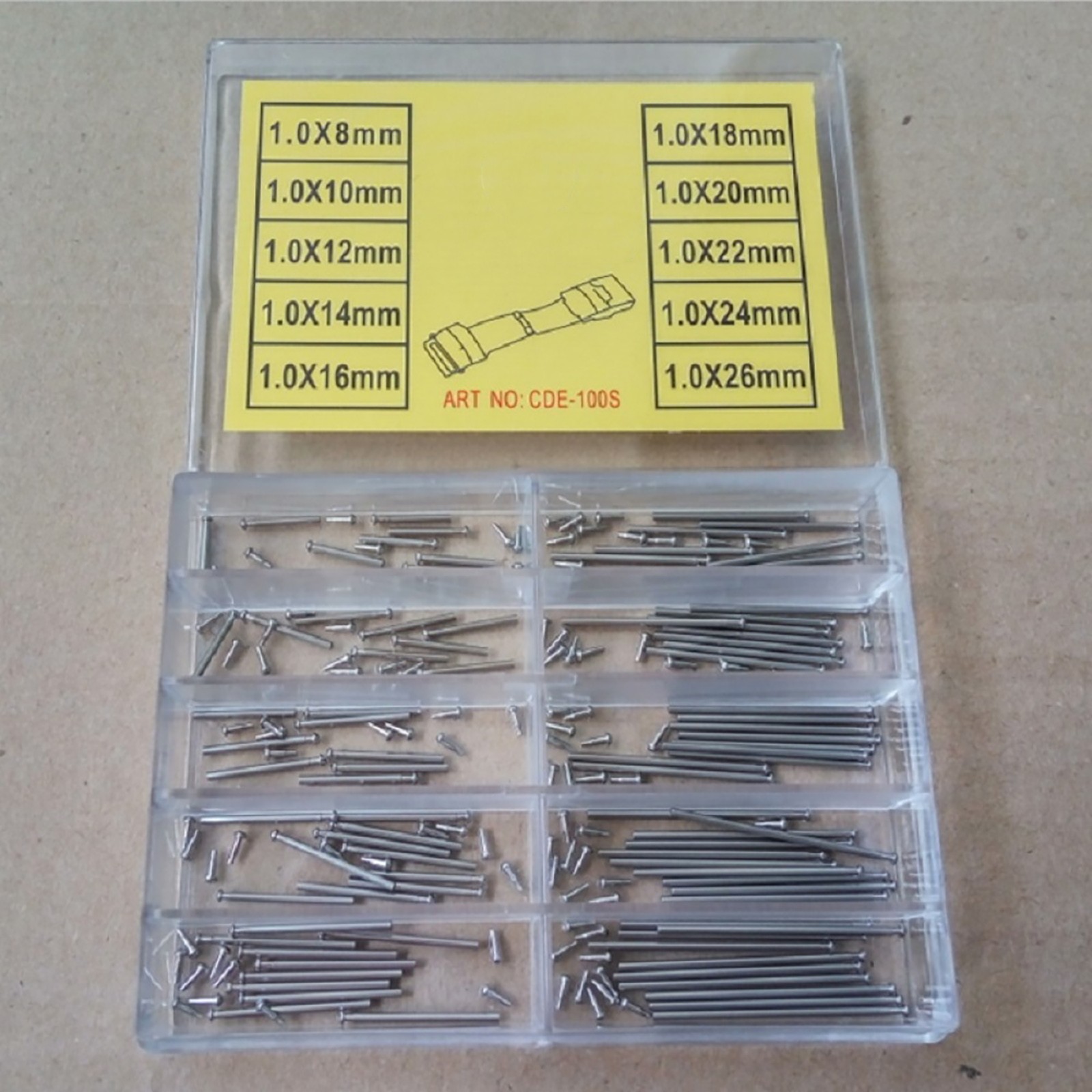 1.0mm Thick 8mm-26mm Tube Friction Pin Spring Bar for Watch Band Clasp Buckle C