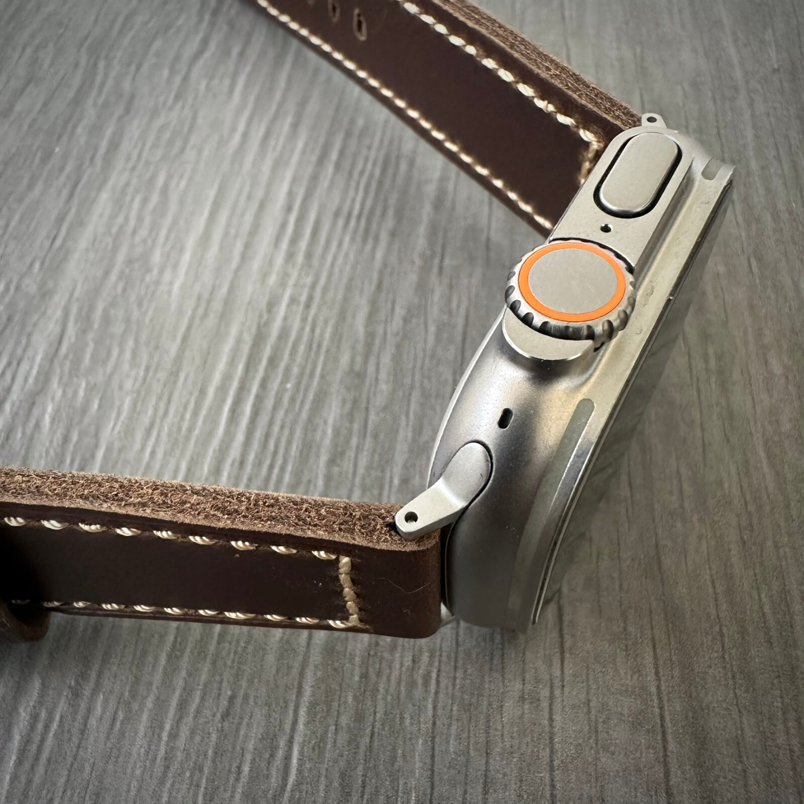 Dark Brown Leather Watch Strap Band For NEW Apple watch Ultra 1 2 49mm