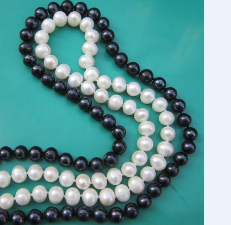 16″ 18″ 20″ 25″ 2Rows 7-8/8-9mm Natural Akoya Cultured Pearl Beads Knot Necklace
