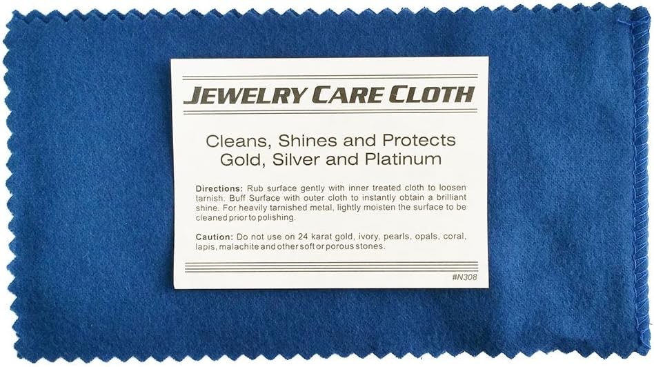 Jewelry Care Polishing Cloth for Silver, Gold, Brass & Jewelry – Restores Shine