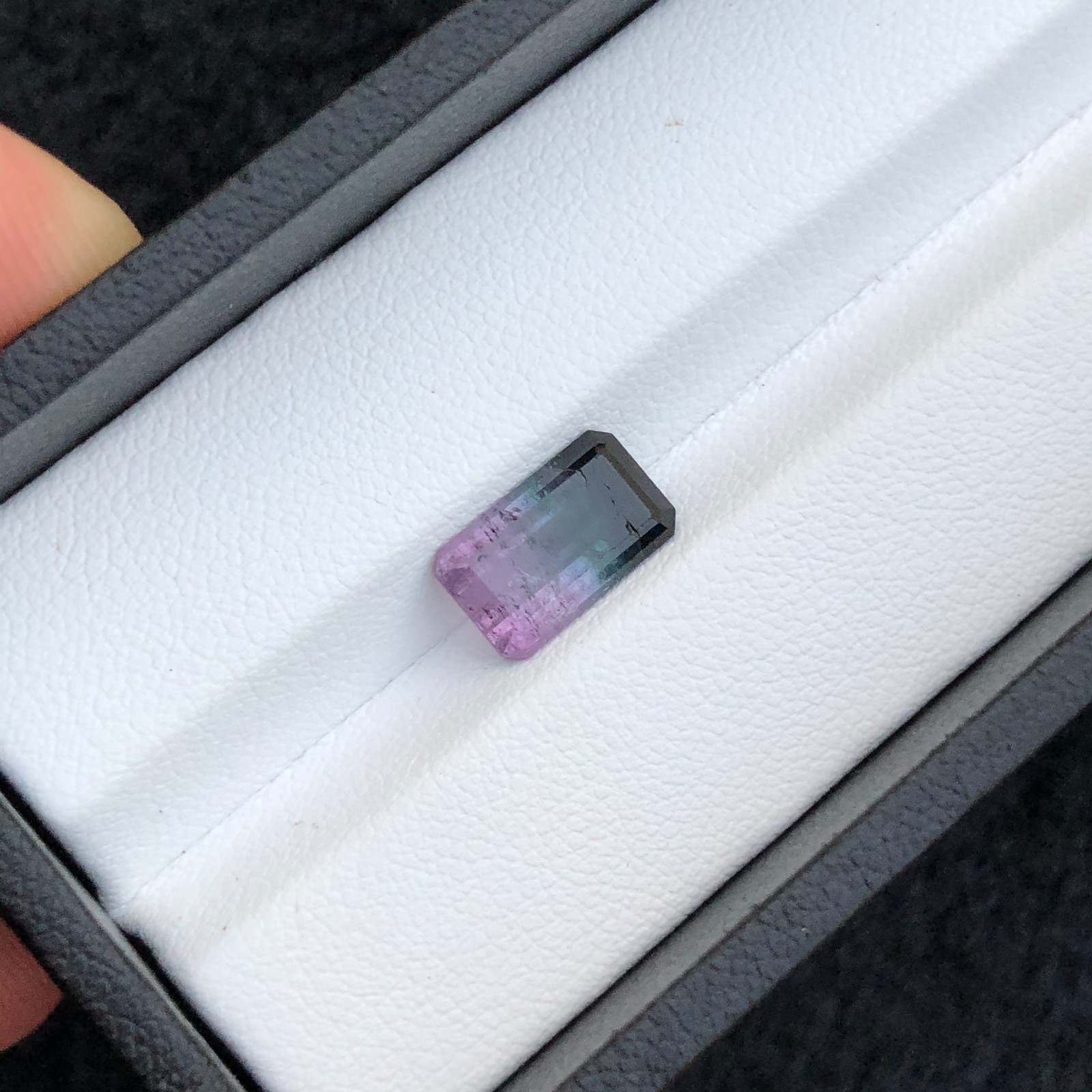 2.95 Carat Natural Loose Tri Tourmaline Emerald Cut Gemstone | Unheated