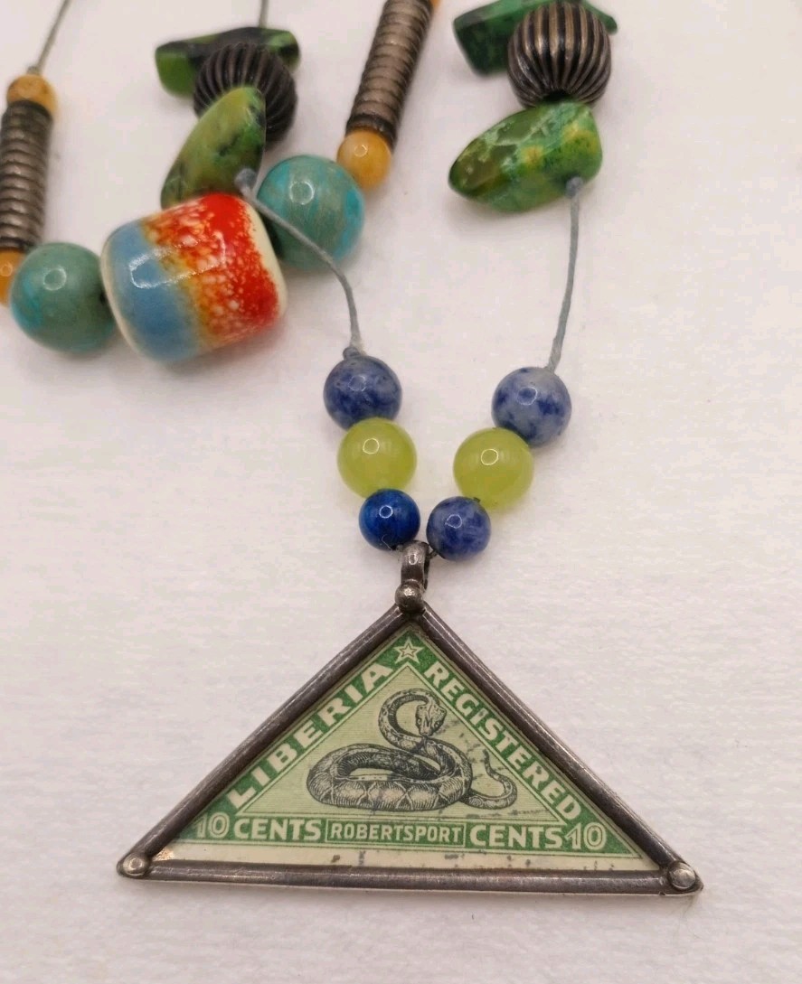 VNTG Artisan African Necklace with Various Beads&Gemstones. Read All Description