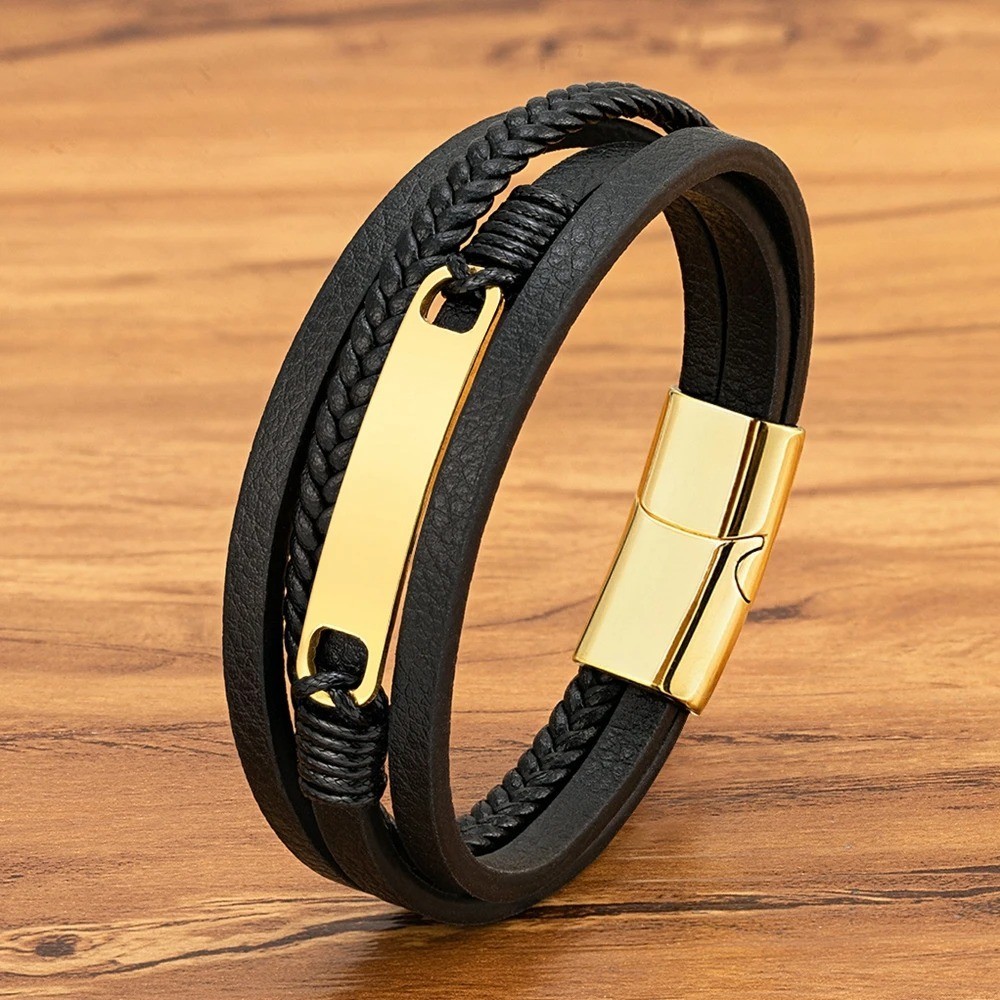 Men’s Multi-Strand Braided Leather Wrap Bracelet