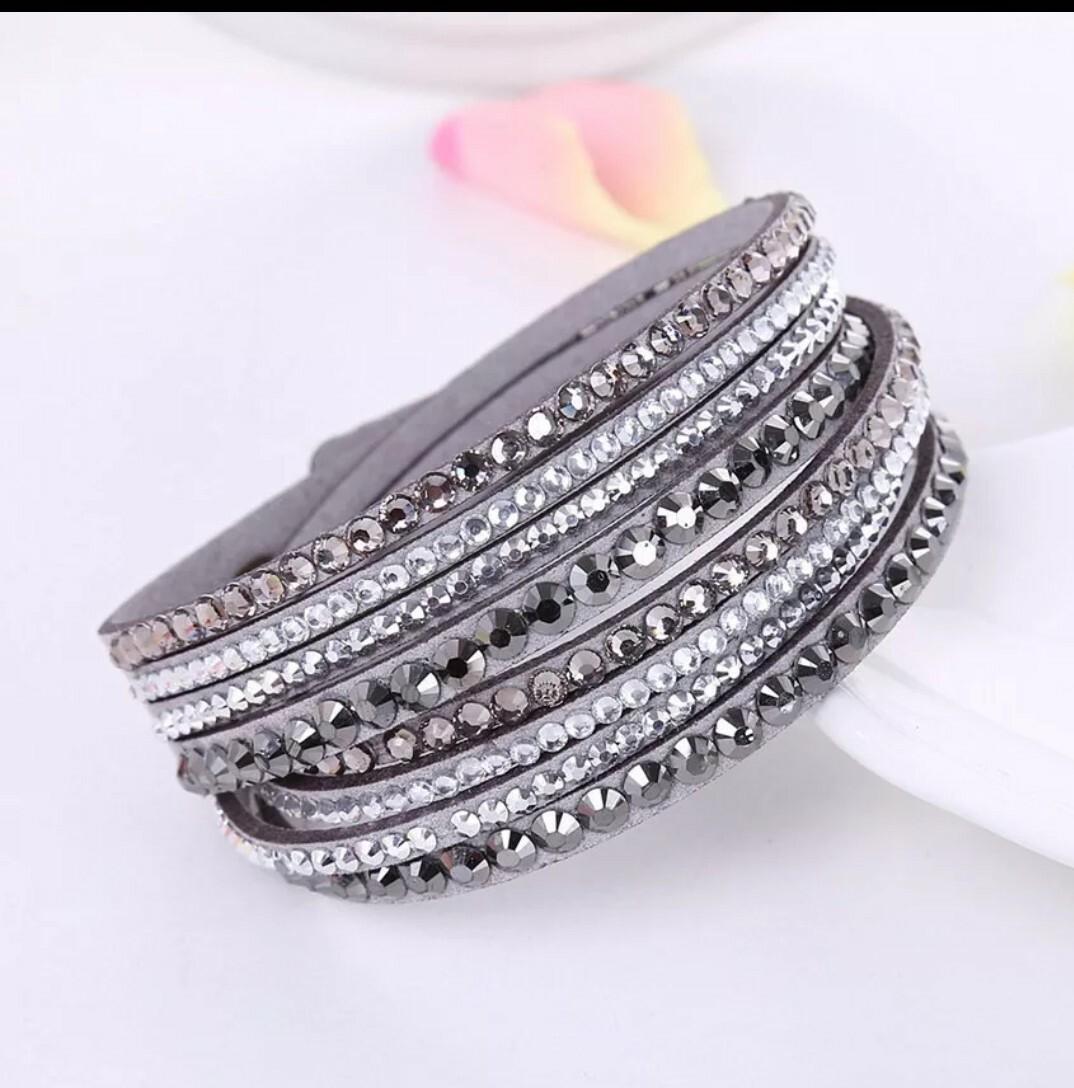 Fashion Jewelry Rhinestone Crystal Wrap Multi Layer Women’s Bracelets 38-2