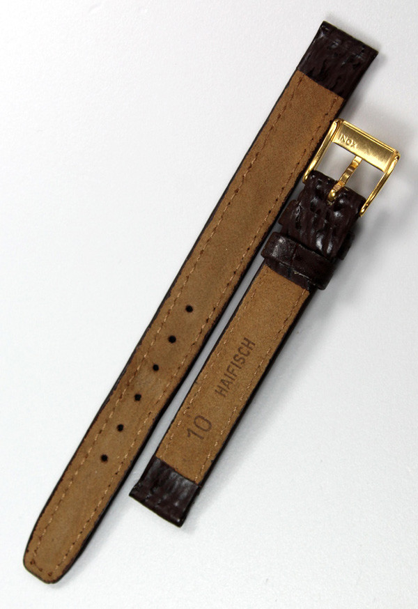 10mm Real Shark leather Band made Germany Graf Brown Watch Strap brown