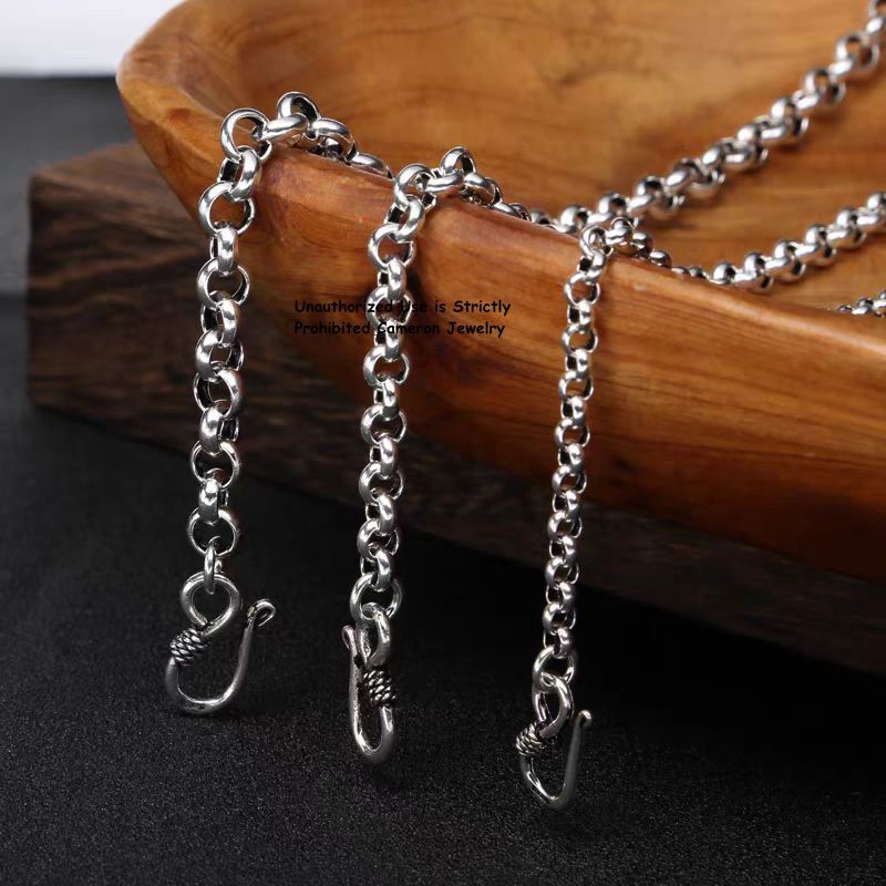 Pure 999 Fine Silver Necklace Men Women 3mm-8mm Cable Rolo Link Chain 18-30in