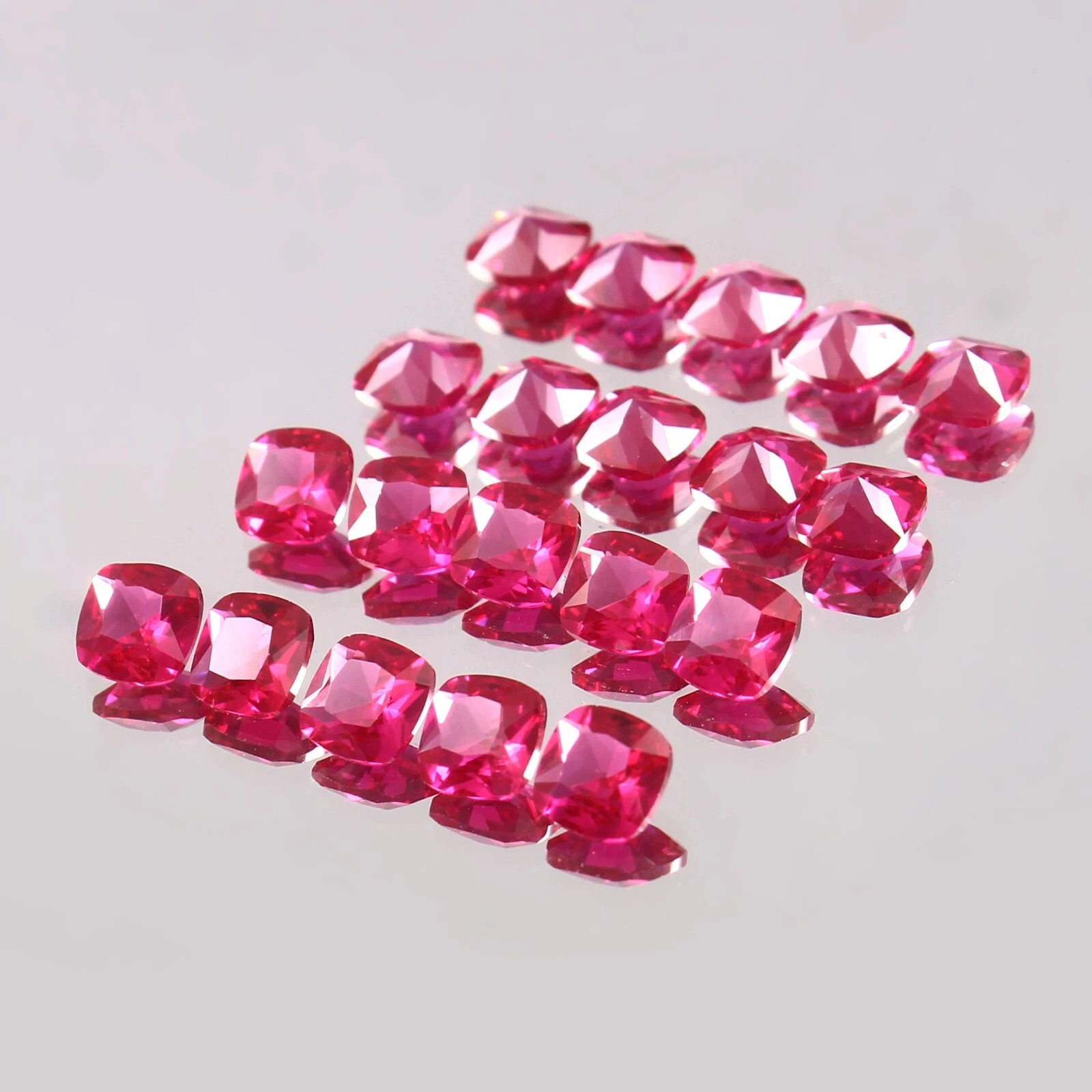 AAA 5×5 MM Nice Quality Natural Burma Ruby Loose Cushion Gemstone Cut Lot 5 Pcs