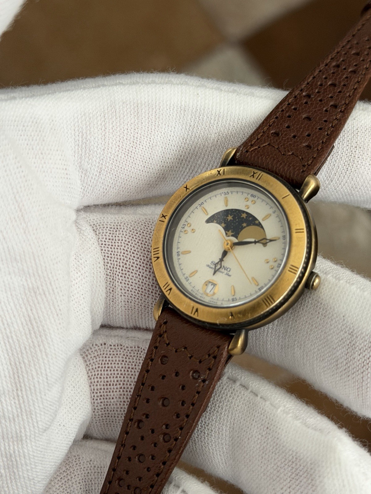 Rare Vintage Casio Sting STN-171 Moon Phase Ladies Classic Dress Watch JDM 1980s