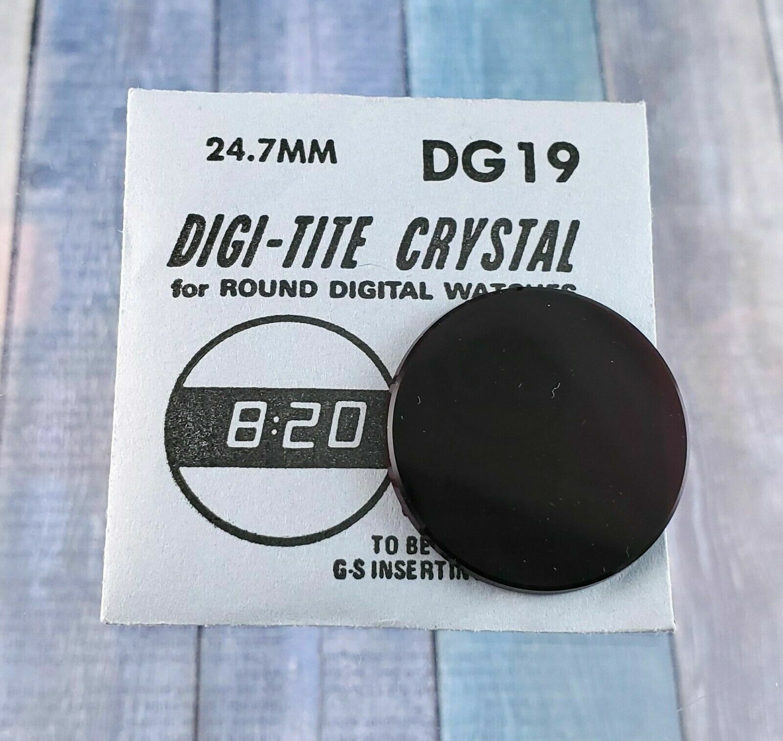 Vintage 24.7 mm G-S DIGI-TITE Watch Crystal for Round Digital Watches