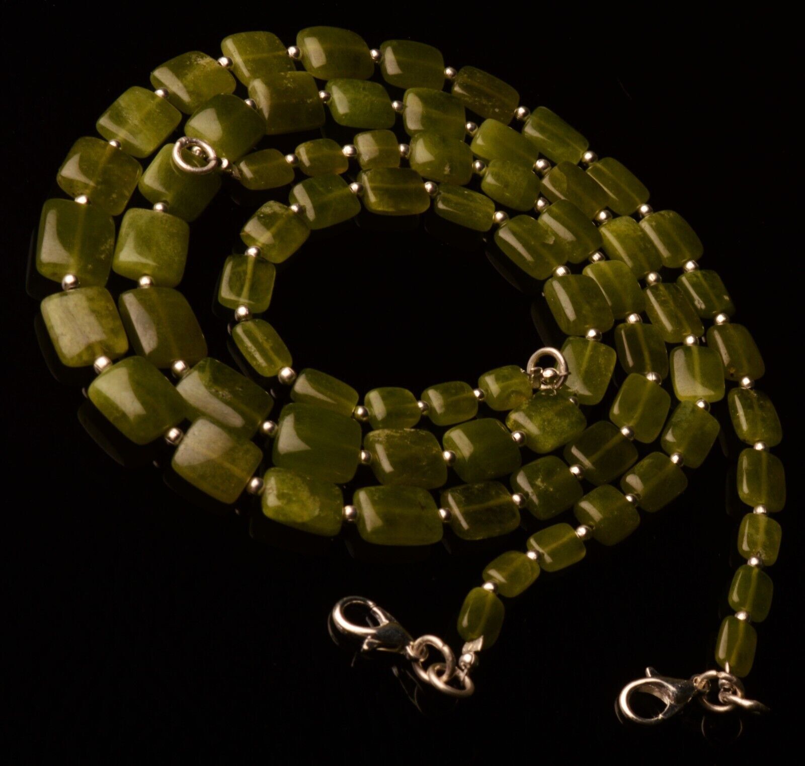 Natural Gem Vesuvianite 6 to 10 mm Size Smooth Nugget Beads Necklace 15″