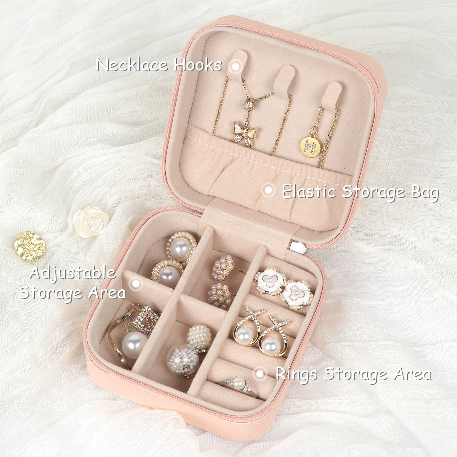 MFXIP Travel Jewelry Case Small Jewelry Box Jewelry Organizer Storage Case Porta