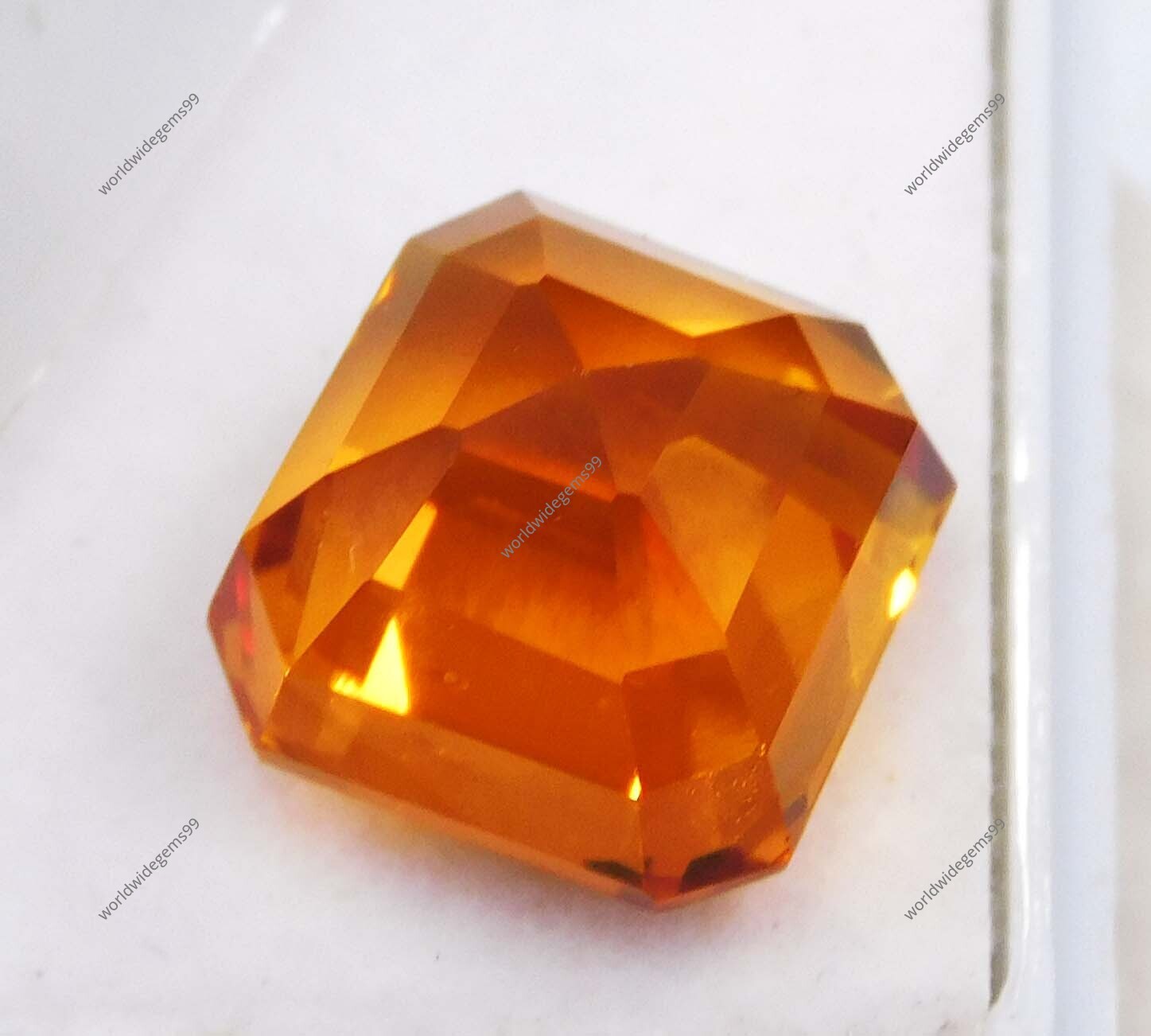 10.00 Ct Flawless Natural CERTIFIED Sapphire Rare Orange Square Loose Gemstone
