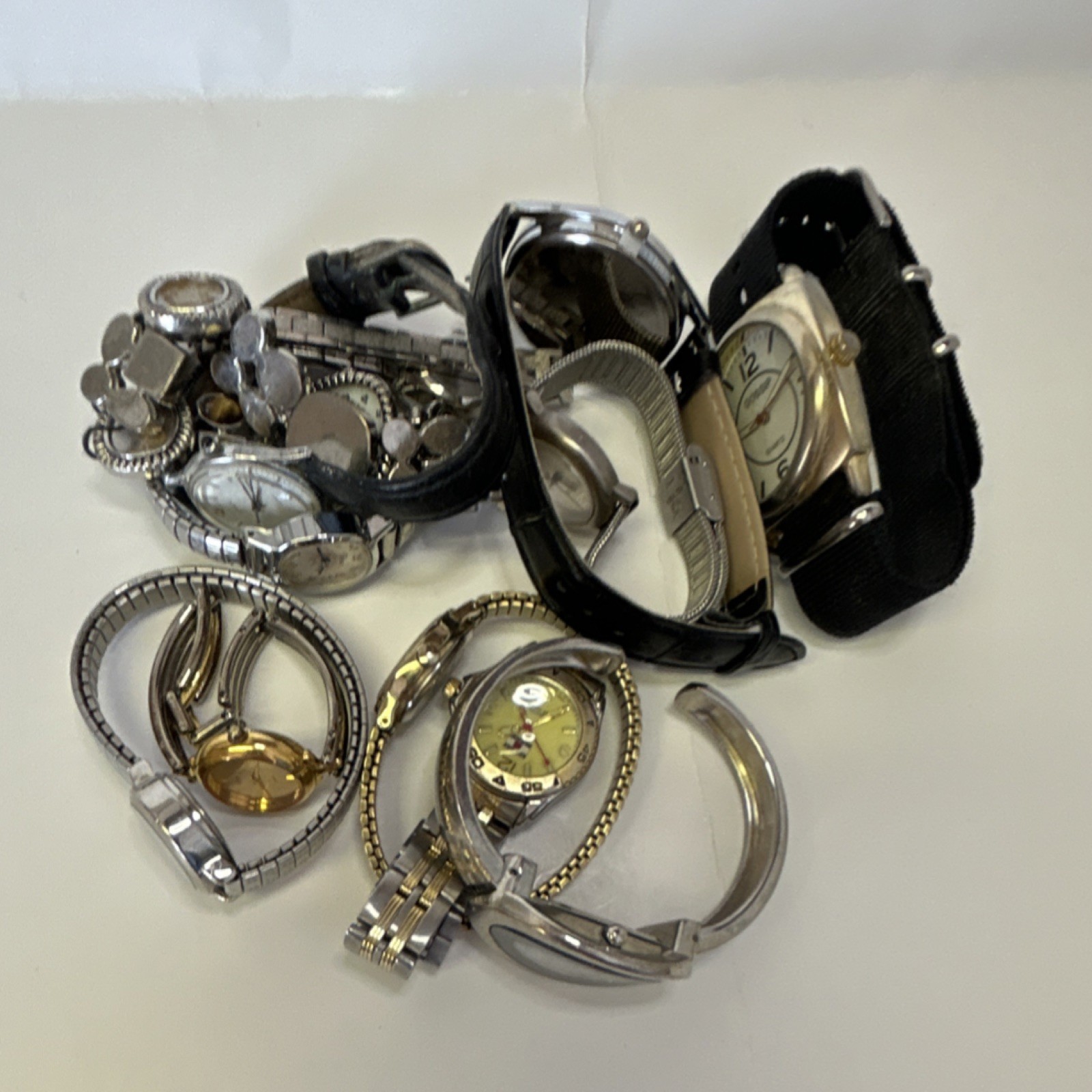 LOT of Multicolor Metal Wristwatches Arabic & Non-Numeric Dials for Parts
