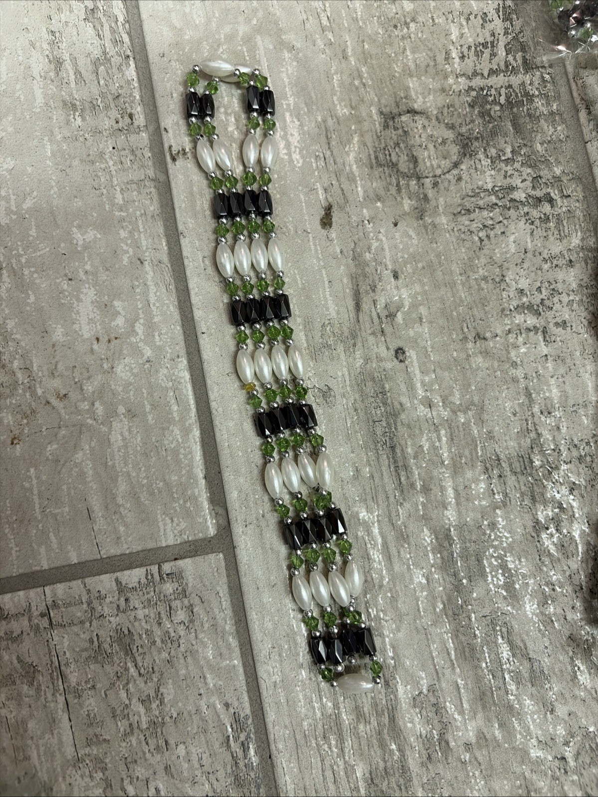 Lot Of 12 Magnetic Hematite Bracelet Anklet Necklace 3 row Variation Of Colors