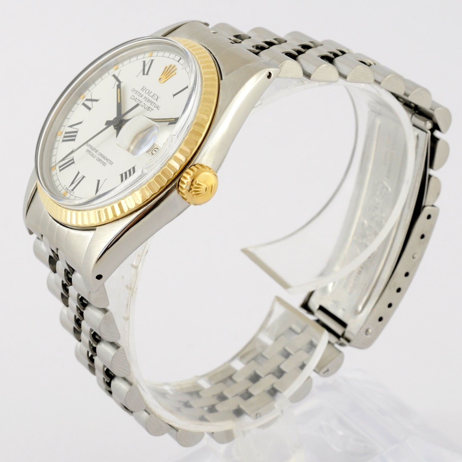 NO TARIFFS ROLEX 16013 OYSTER PERPETUAL DATEJUST LARGE AUTOMATIC COSC BOX PAPERS