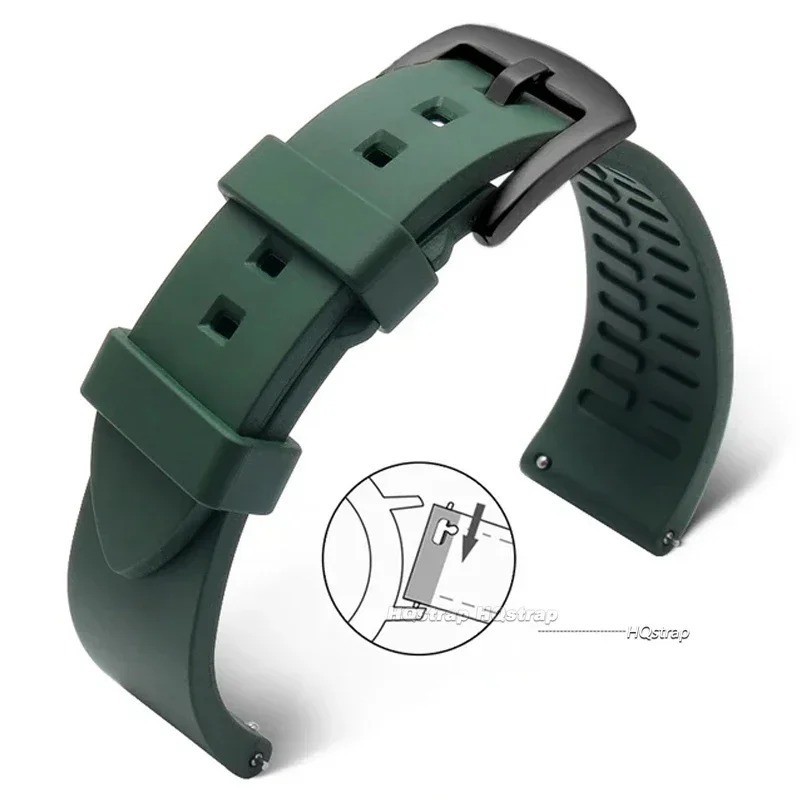 18mm 20mm 22mm Soft Silicone Watch Band Divers Replacement Strap Quick Release