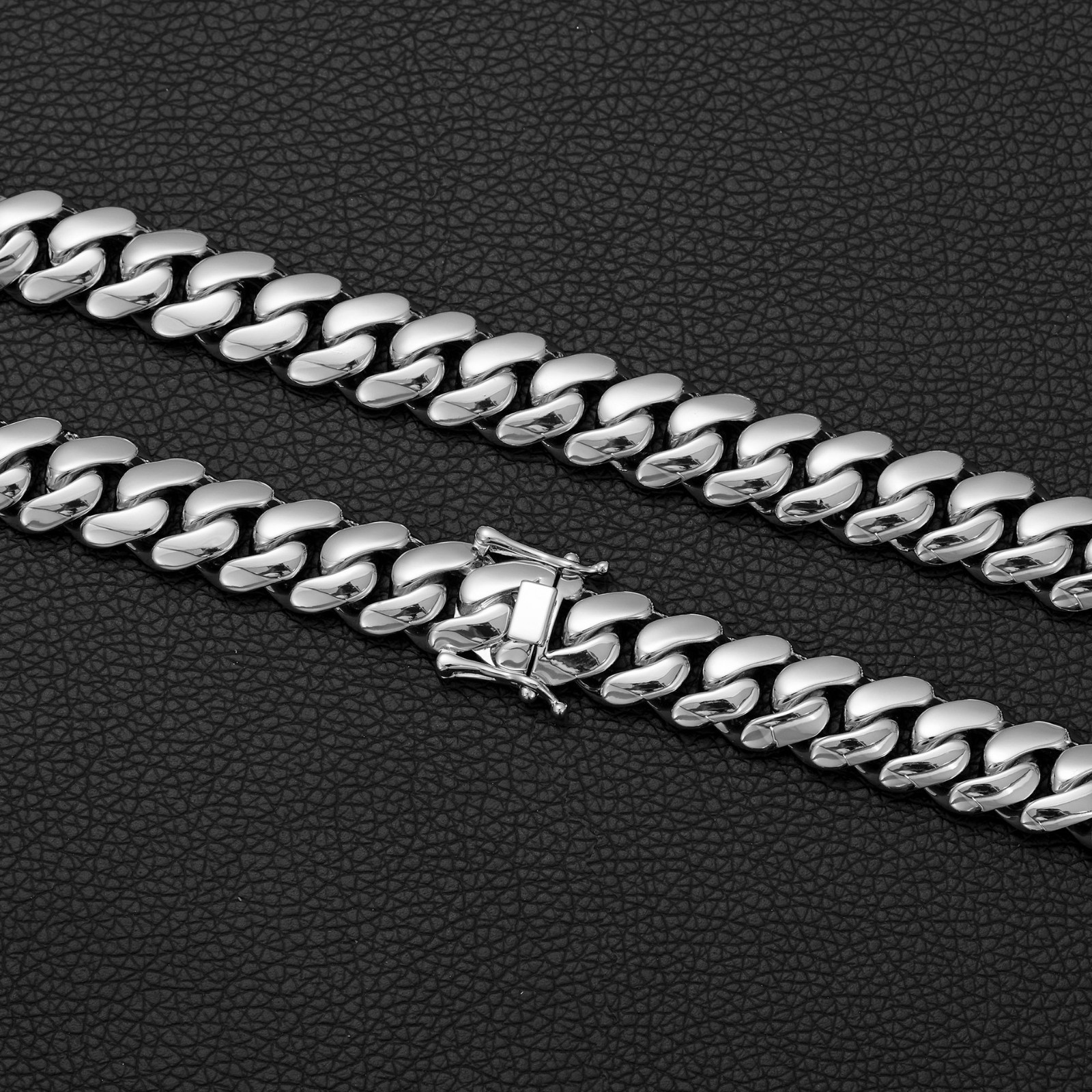 Stainless Steel Miami Hip Hop Cuban Chain Necklace Bracelet 10-22MM