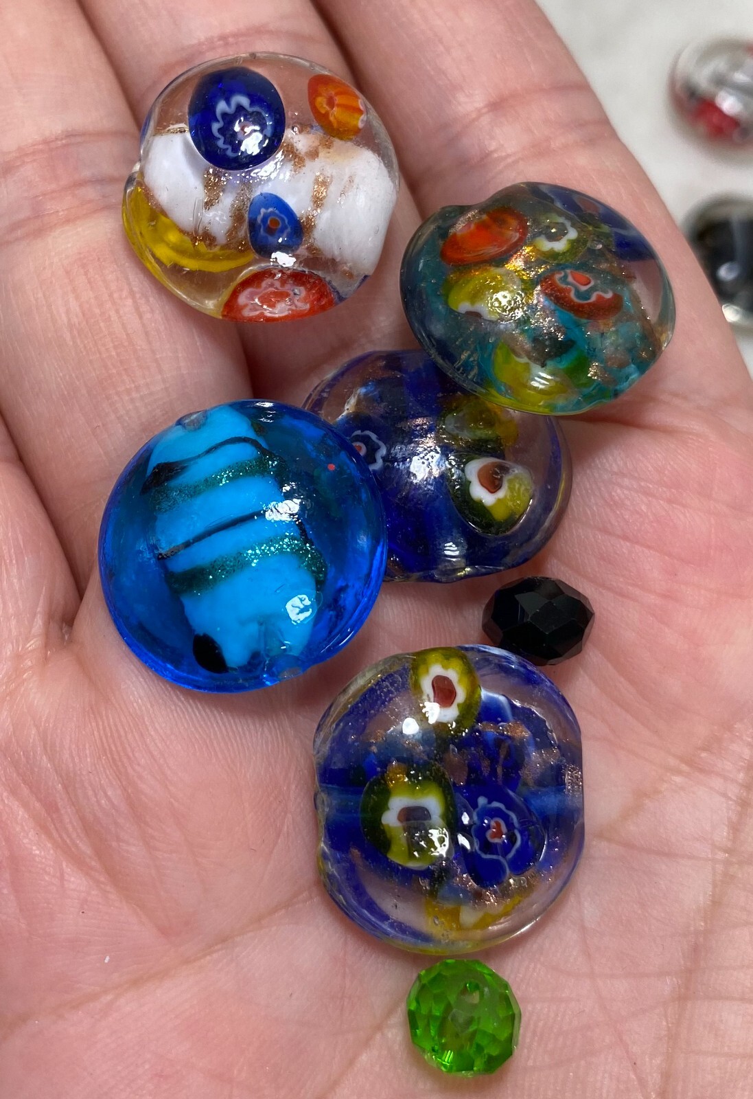 Lampwork Beads Bulk Round Roundelle Crystal Beads Beads for Jewelry Making 1 lb