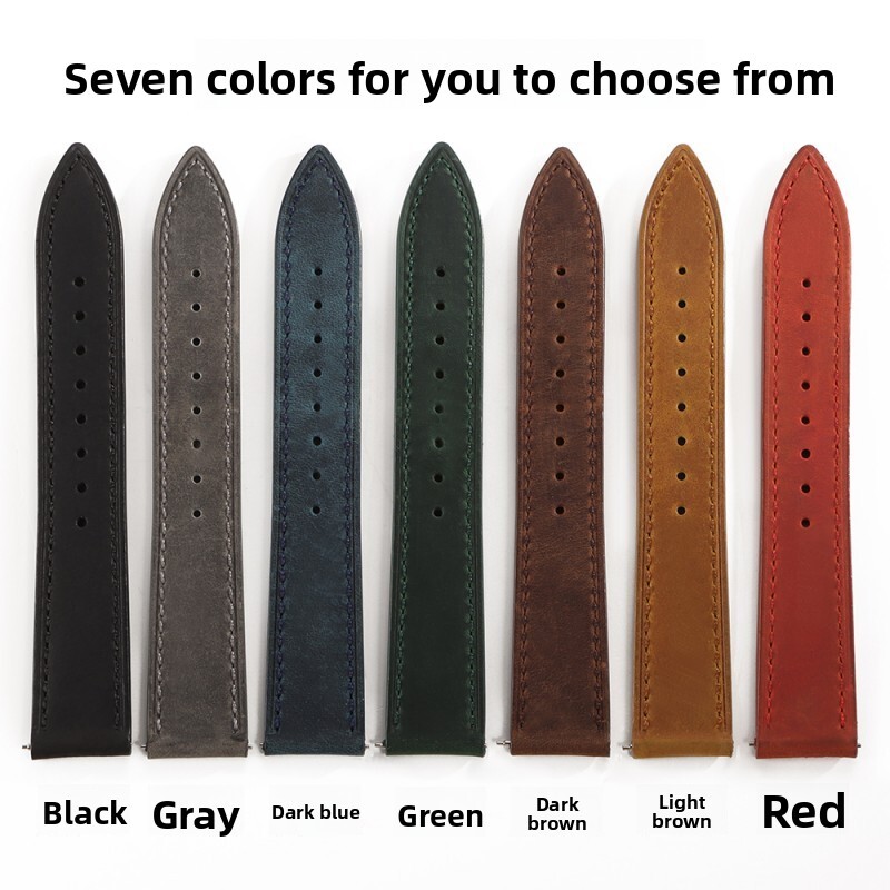 Quality Genuine Leather Watch Band 18mm-24mm Quick Release Strap Butterfly Clasp