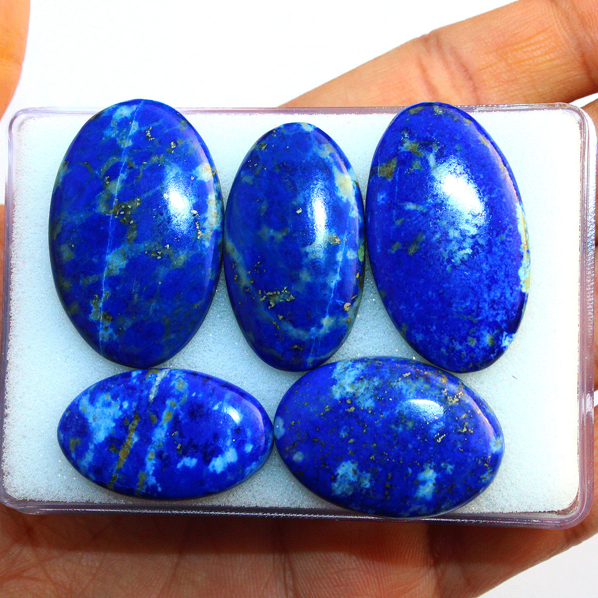 5 PC Natural Lapis Lazuli High Quality Untreated 30-37mm Oval Cabochon Gemstones