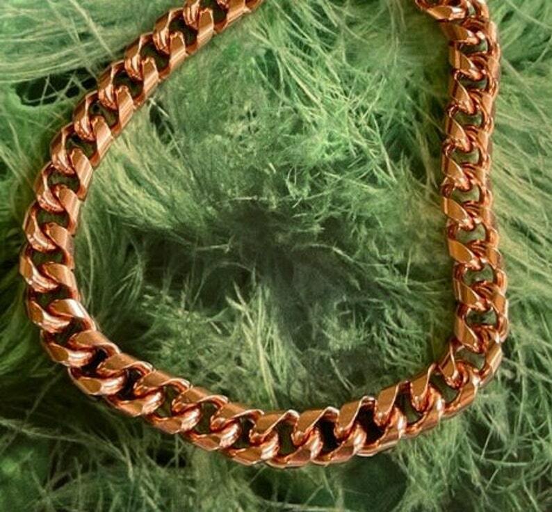 Solid Copper Chain CN779G – 5/16 of an inch wide. Available in 18 to 30 inches.