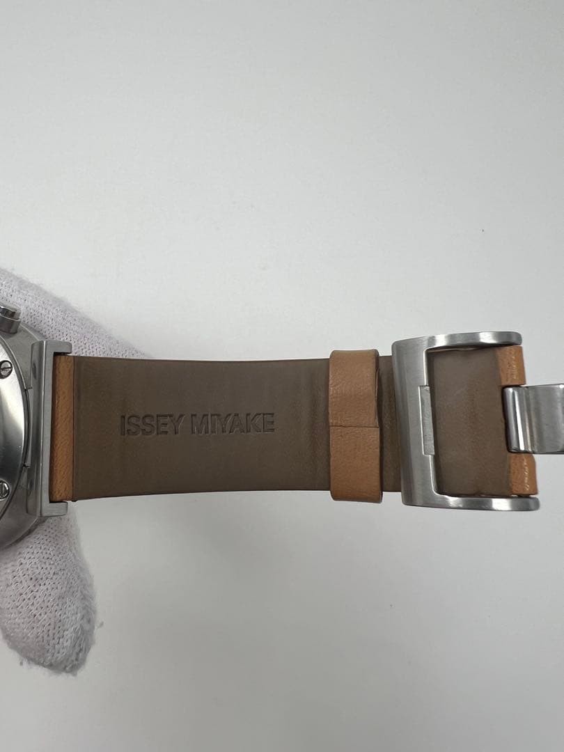 Issey Miyake W Chronograph Men’s Watch Caramel Leather White Dial #M-361