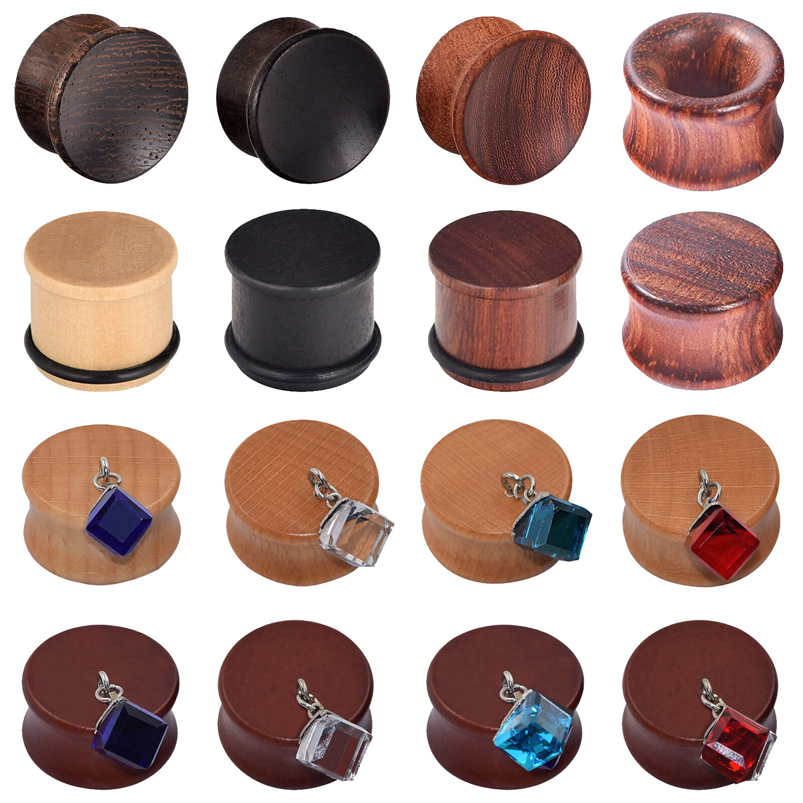 50 RANDOM PAIRS OF EAR PLUGS / EAR GAUGES-MIX STYLE-CHOOSE SIZE-100 PIECES TOTAL