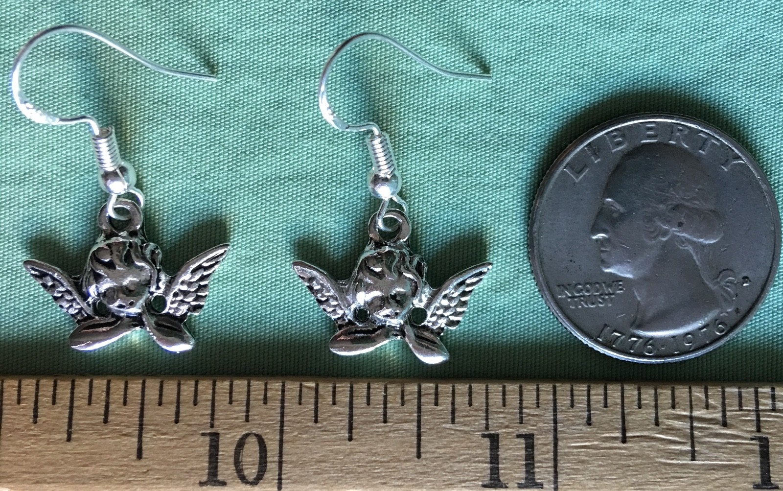CHERUB ANGEL EARRINGS – Pewter with Sterling Silver Ear Wires (GP on request)