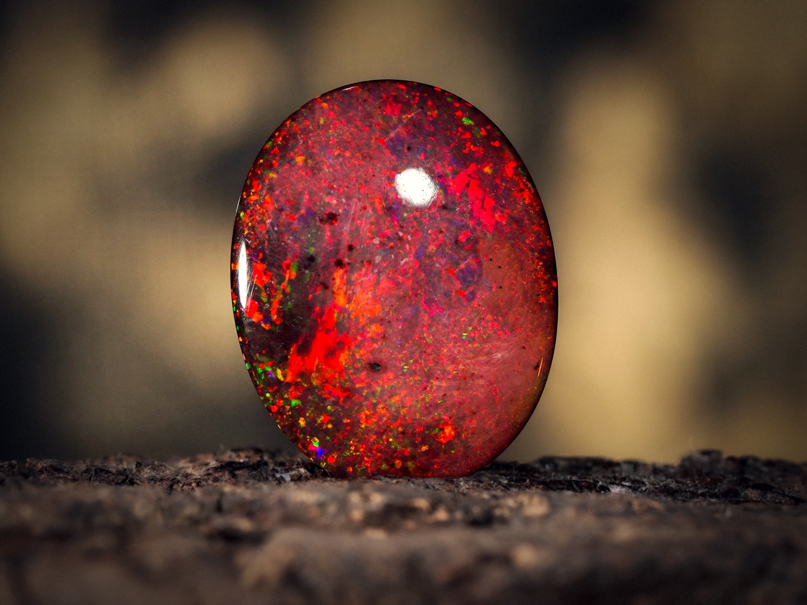3.80 Carat Ethiopian Black Opal Cabochon 16x12x6 MM Oval Shape Welo Fire Opal
