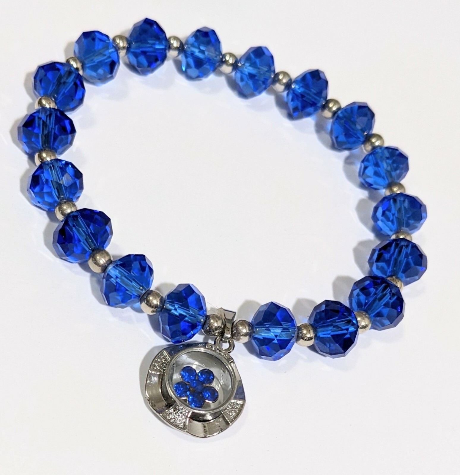 Birthstone Bracelet Blue Bracelet for Women Beaded Stretch September
