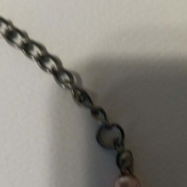 Pink Brown Glass Oval Beaded Necklace Cable Chain, Adjustable Extender Lobster