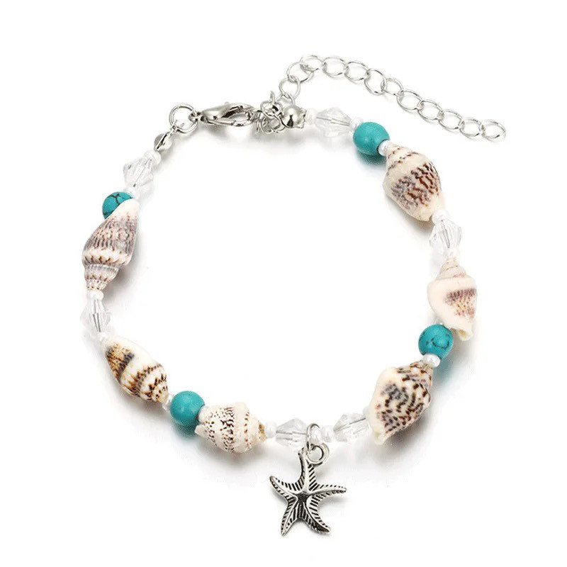 Women’s Anklet Jewelry Foot Chain Shell Beaded Barefoot Beach Starfish Bracelet