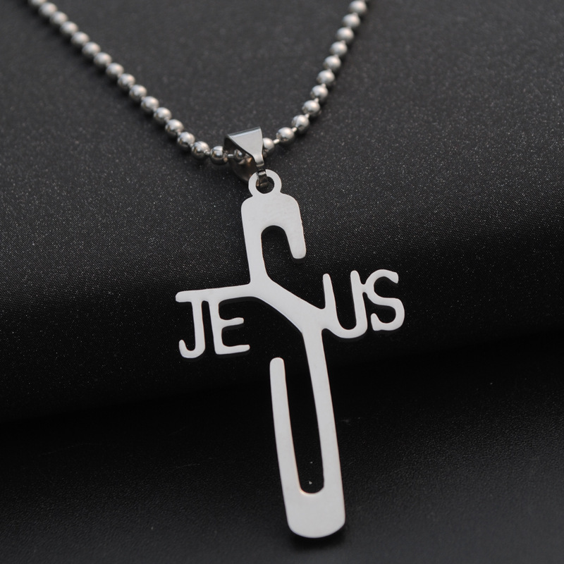 J&J Bro™ Jesus Name on Cross Christian Religious Pendant Necklace Bulk Packing