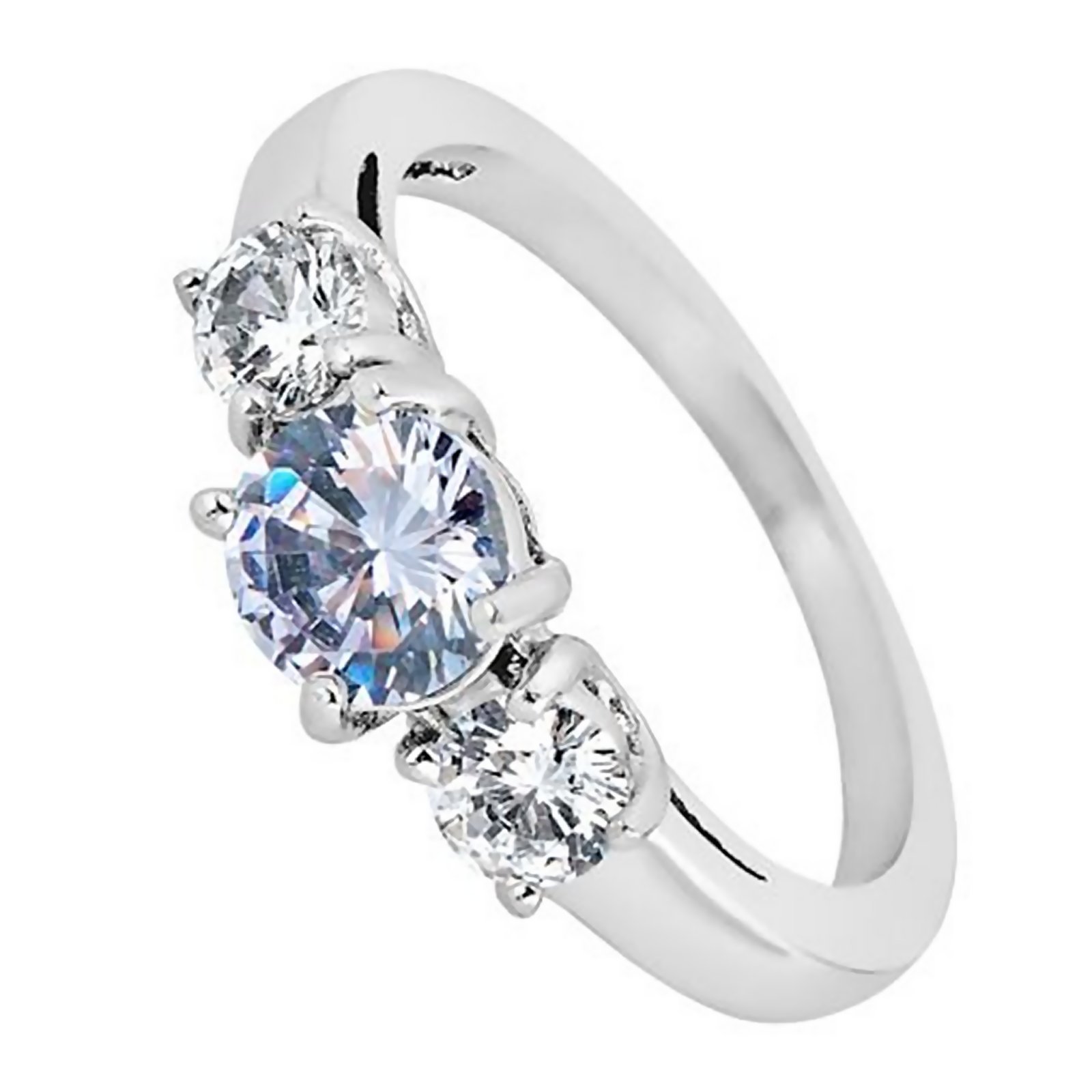 June Birthstone Ring Womens Purple Cubic Zirconia Stainless Steel Band Size 3-10