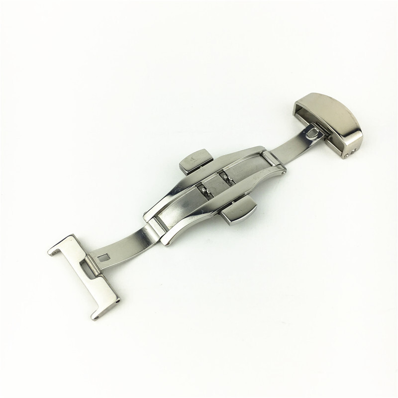 Stainless Steel Watch Clasp Double Push Butterfly Buckle 12 14 16 18 20 22mm