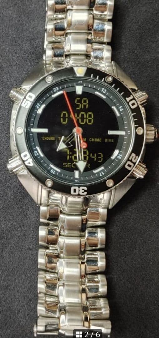 Rare SECTOR Dive Master Ana-Digi Watch 17cm/6.69in Quartz 100m junk used